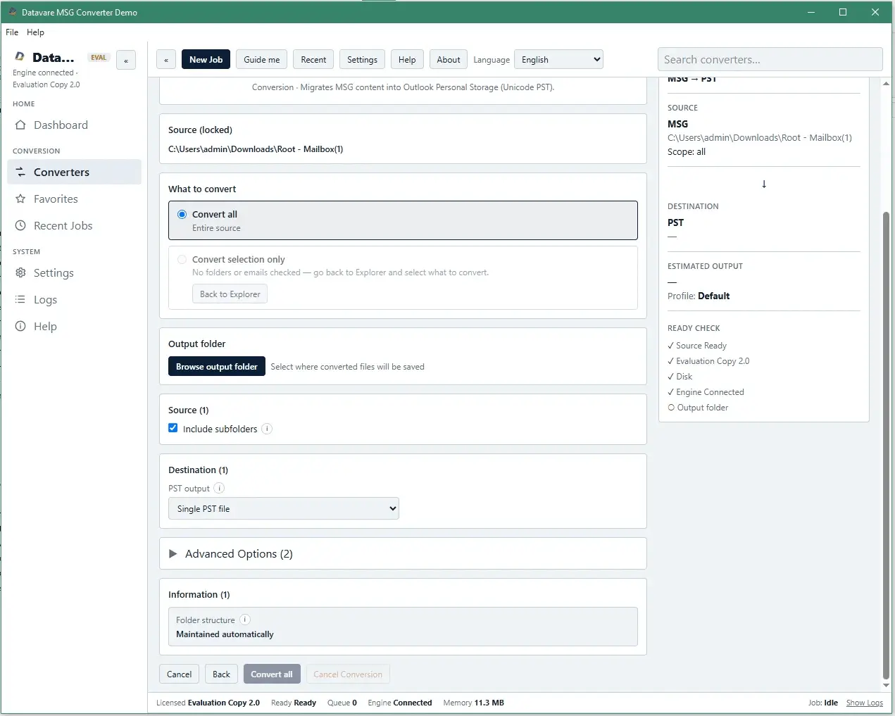 Screenshot 2 of DataVare MSG to PST Converter