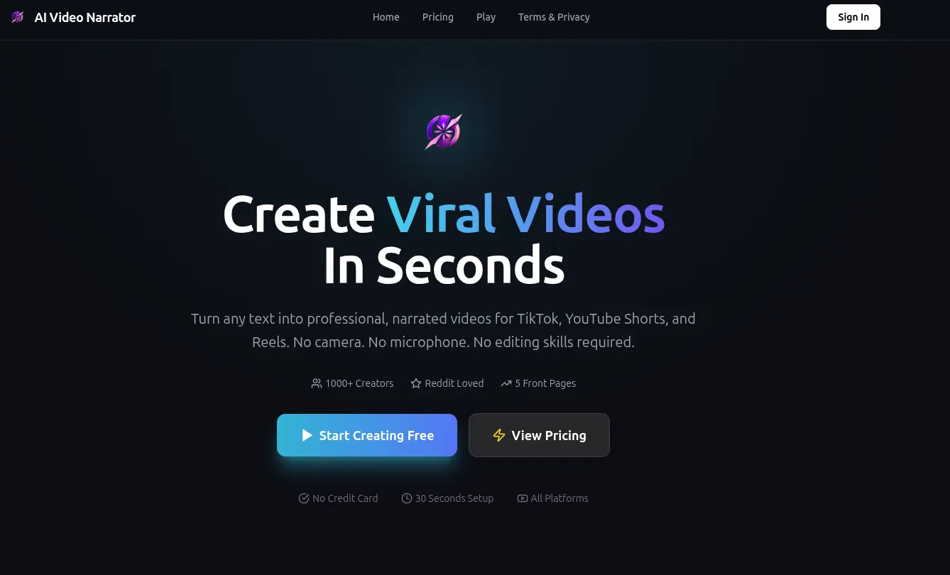 Screenshot 1 of AI Video Narrator 