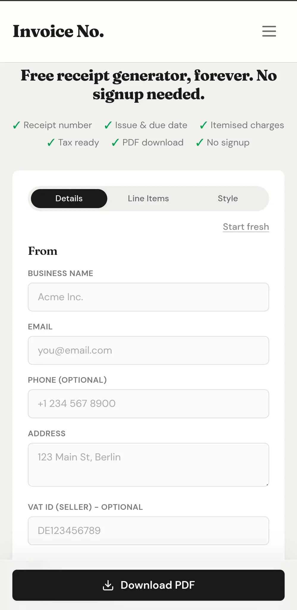 Screenshot 2 of Invoice No.