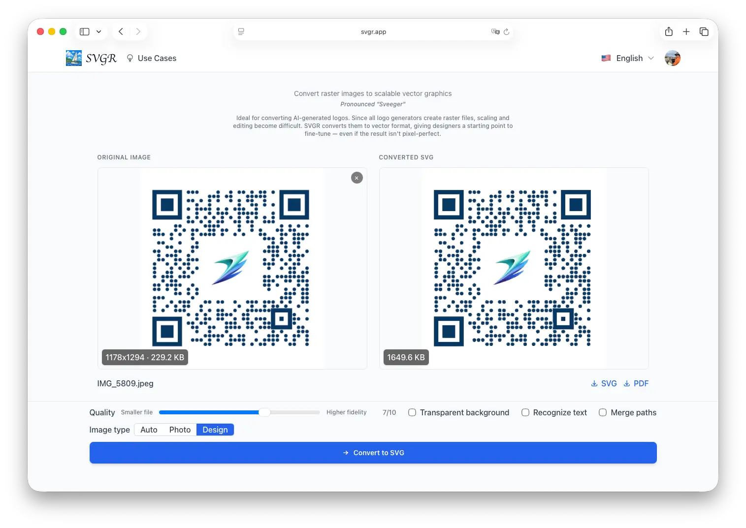 Screenshot 3 of SVGR - Image to SVG Converter