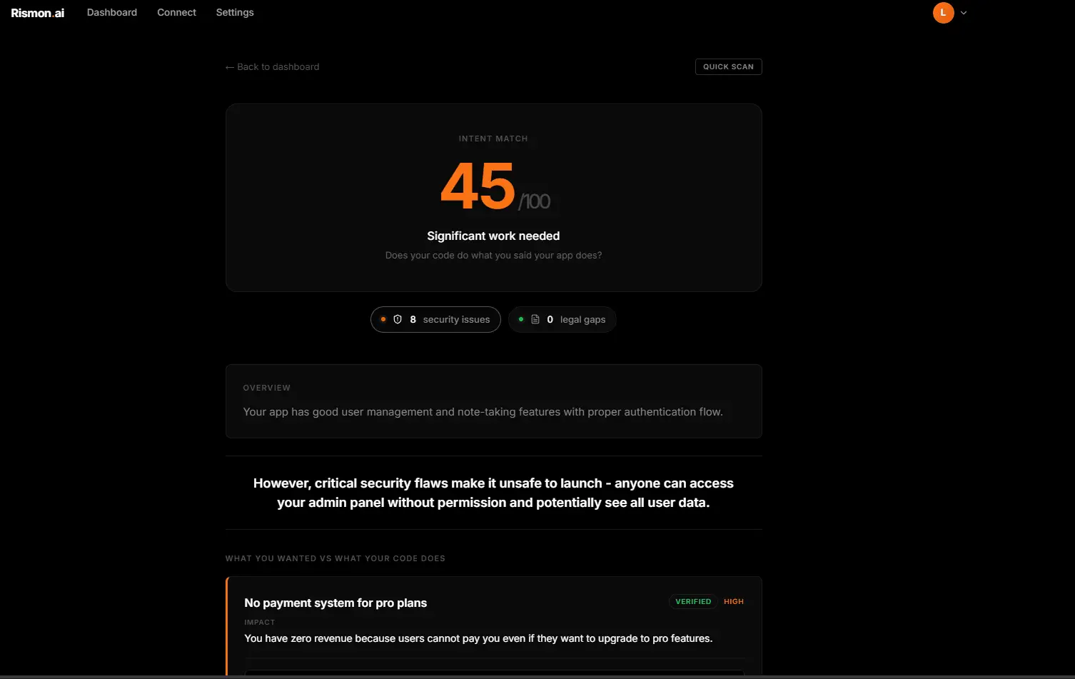 Screenshot 3 of Rismon.ai