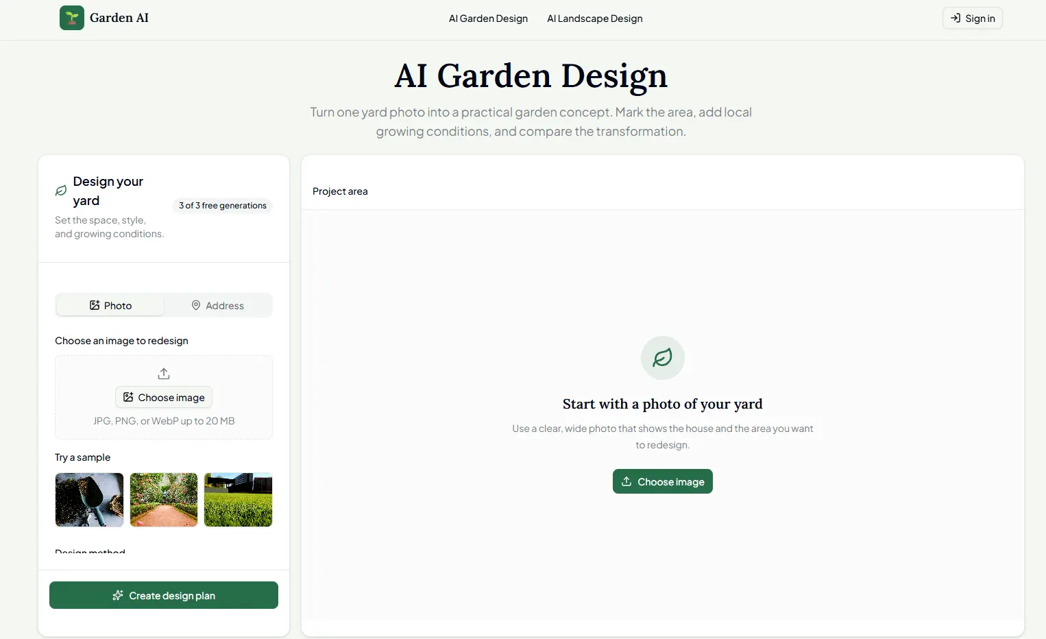 Screenshot 1 of AI Garden Design