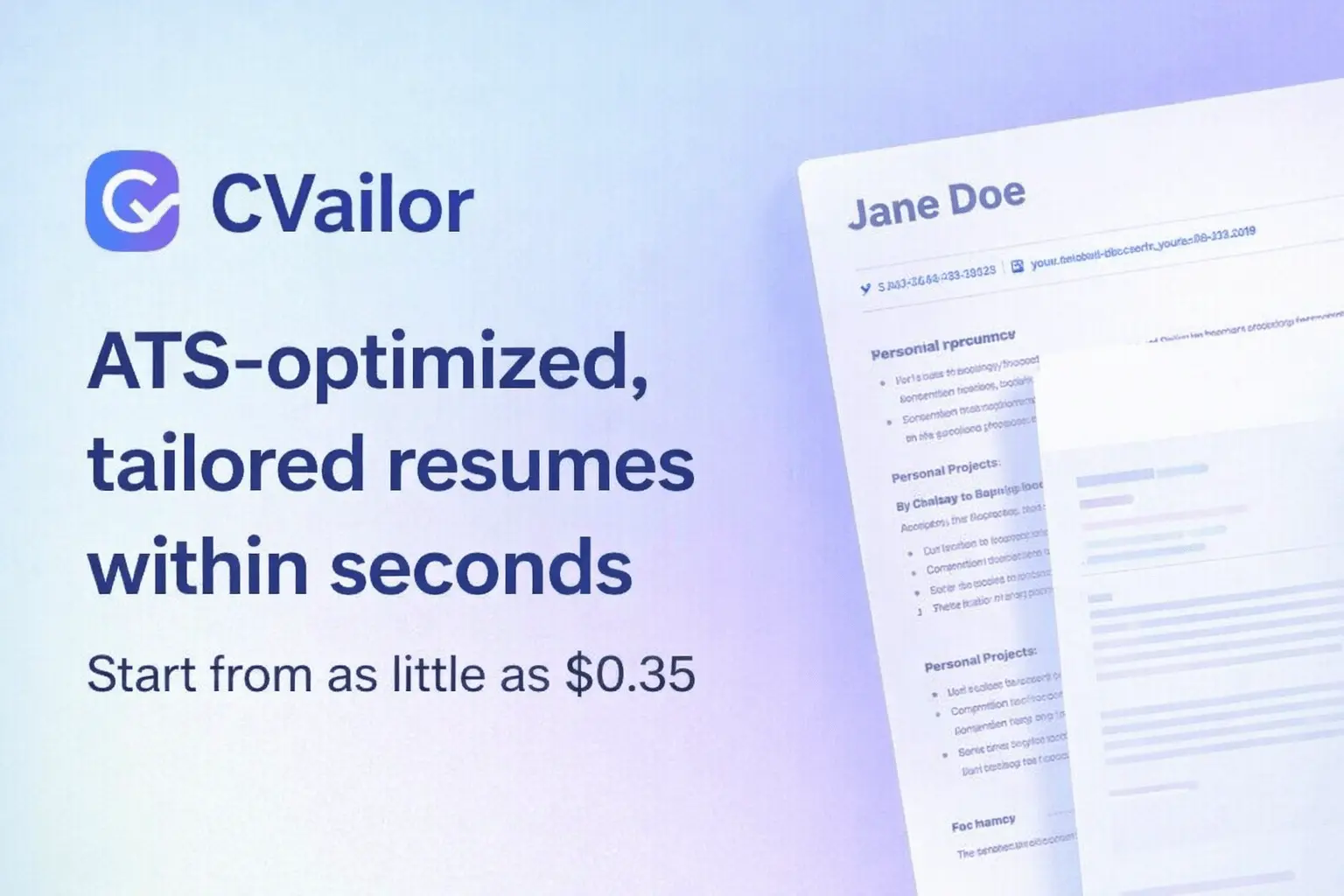 Screenshot 3 of CVailor AI Resume Builder