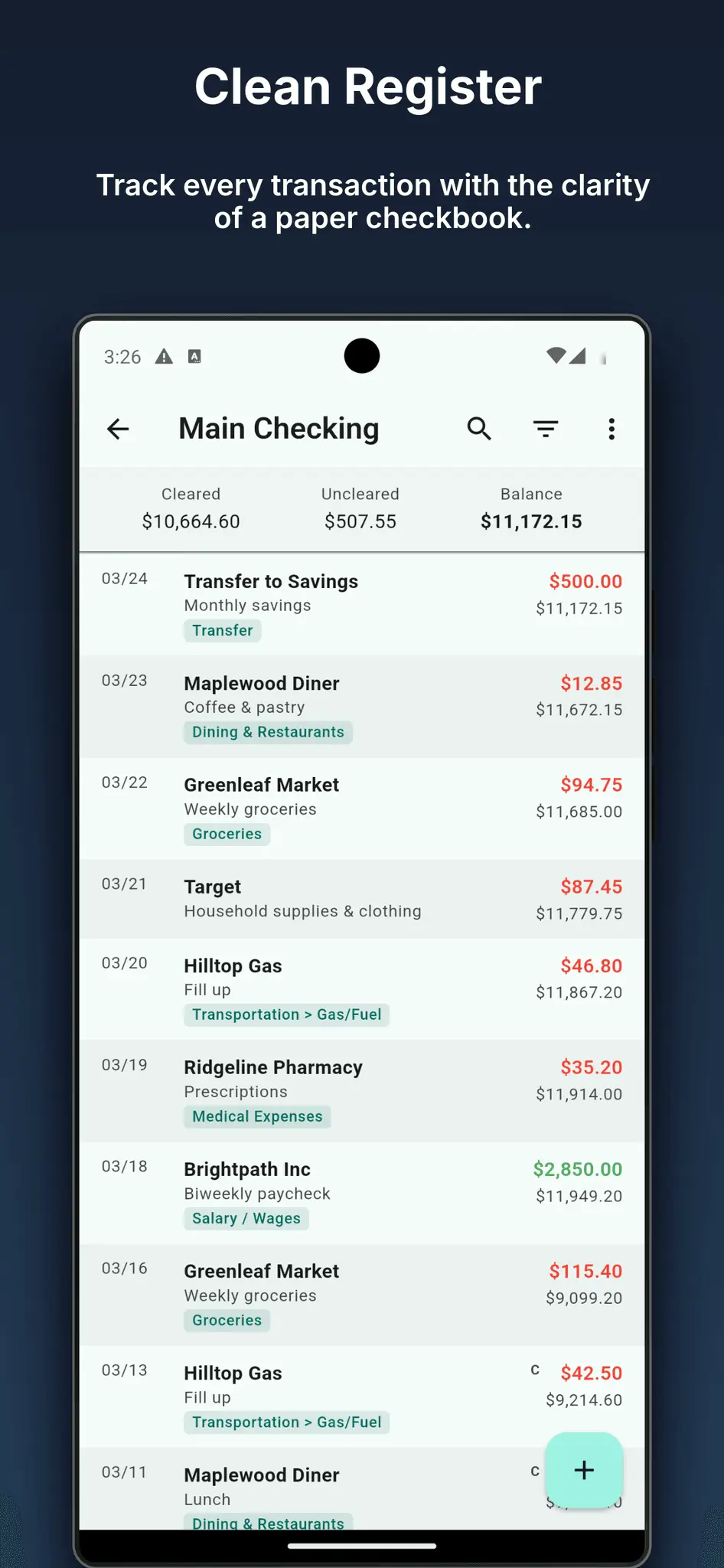 Screenshot 2 of Caffeinated Checkbook