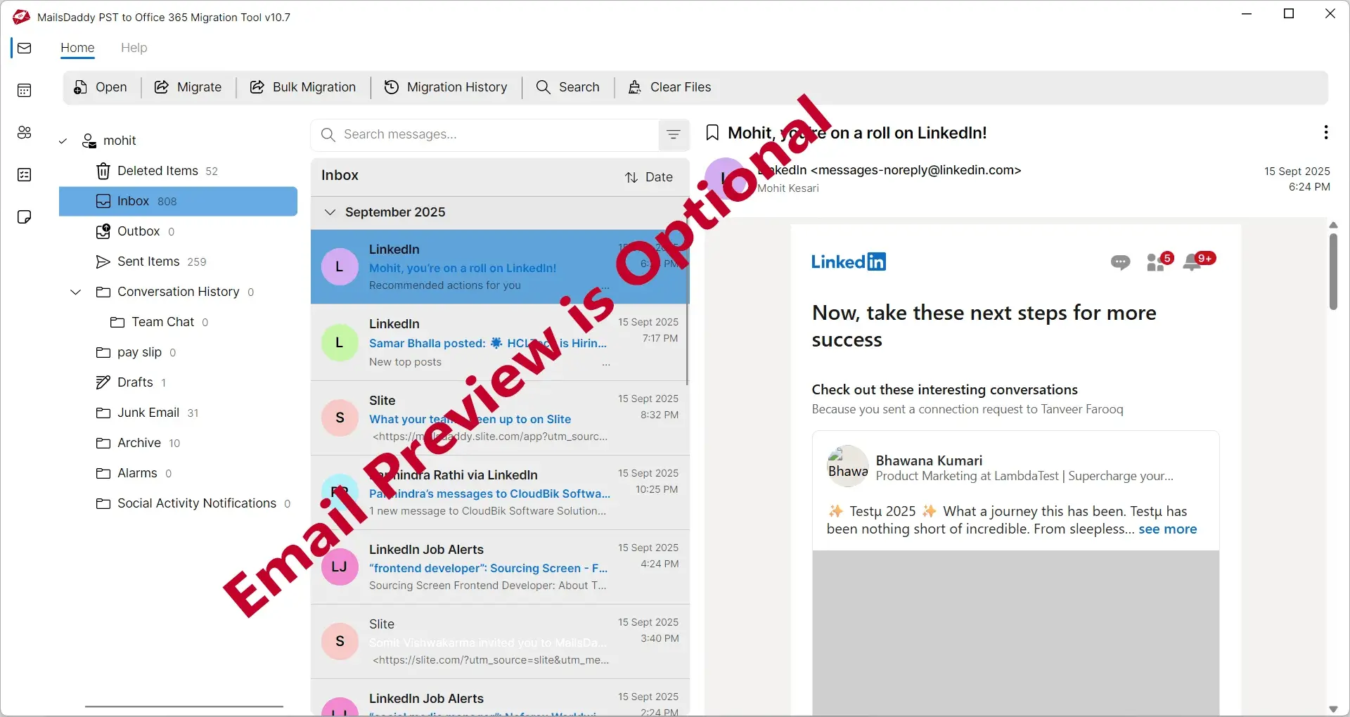 Screenshot 2 of MailsDaddy PST to Office 365 Migration