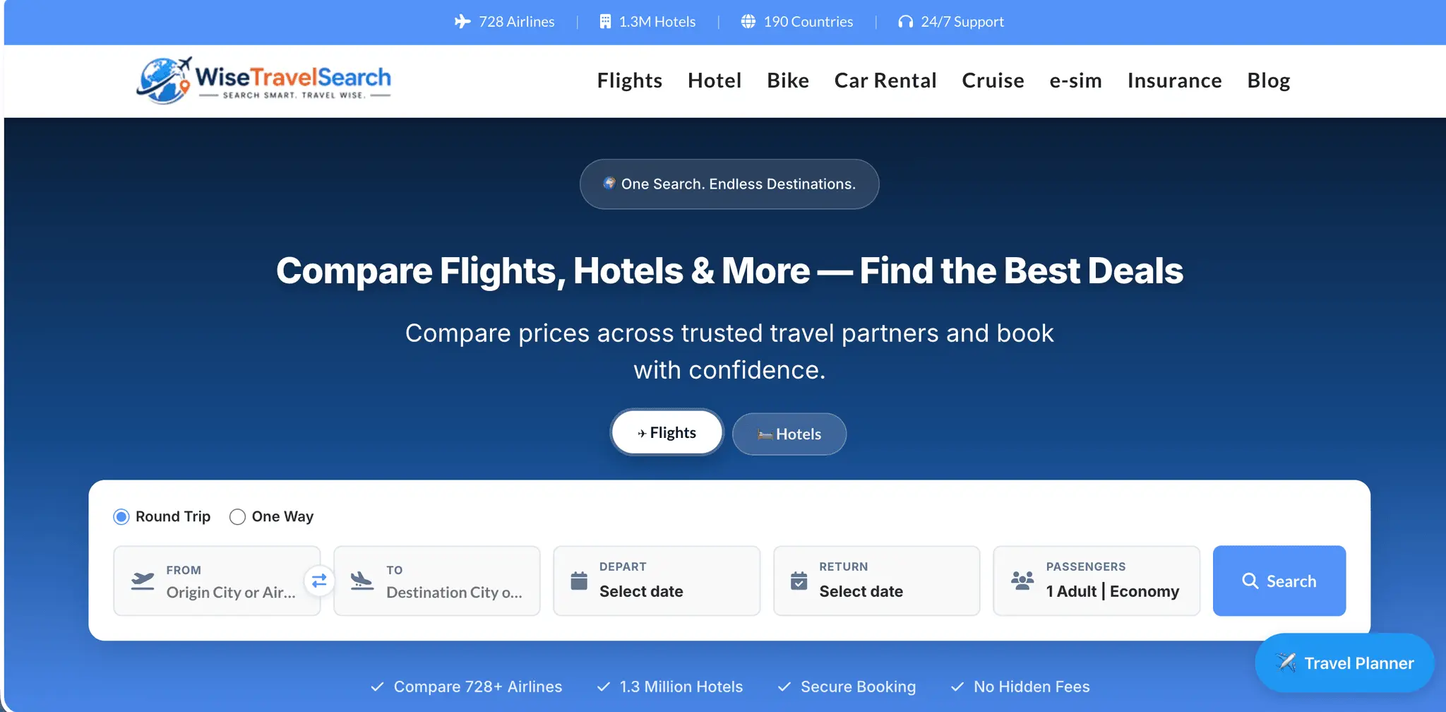Screenshot 1 of Travel search engine script