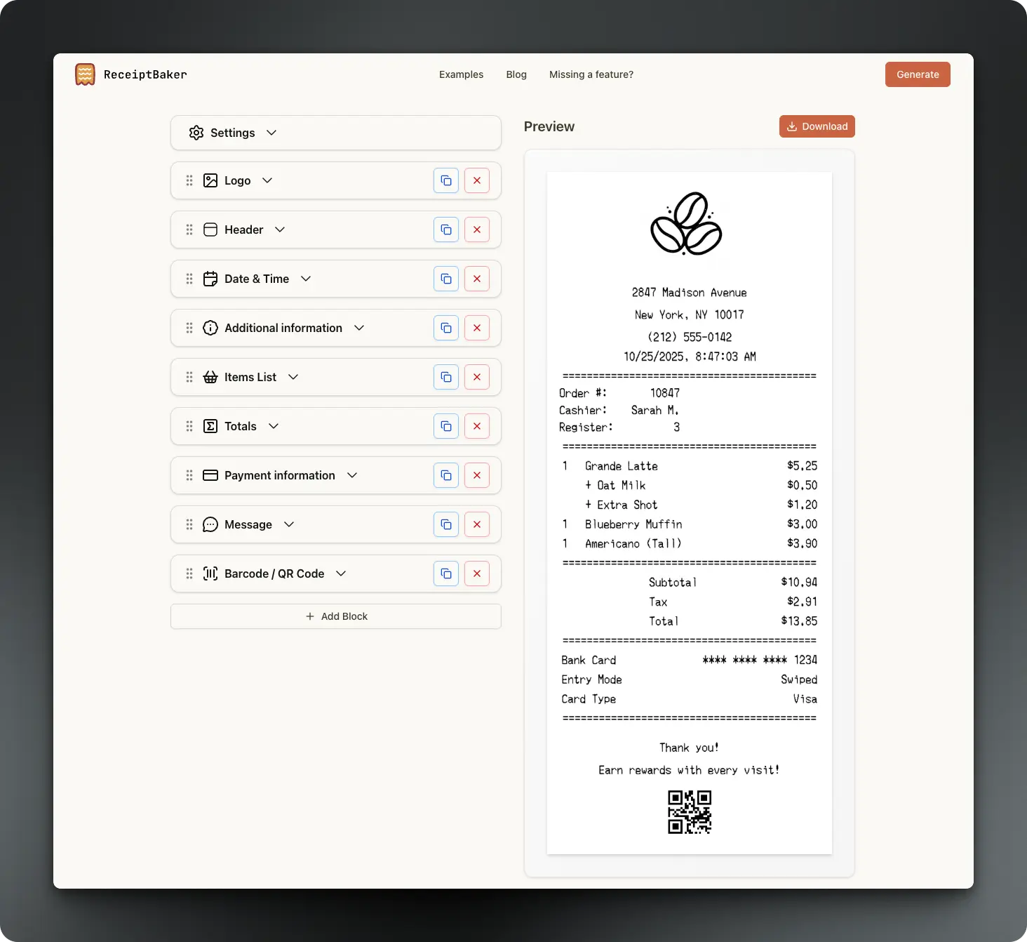 Screenshot 1 of Receipt Baker