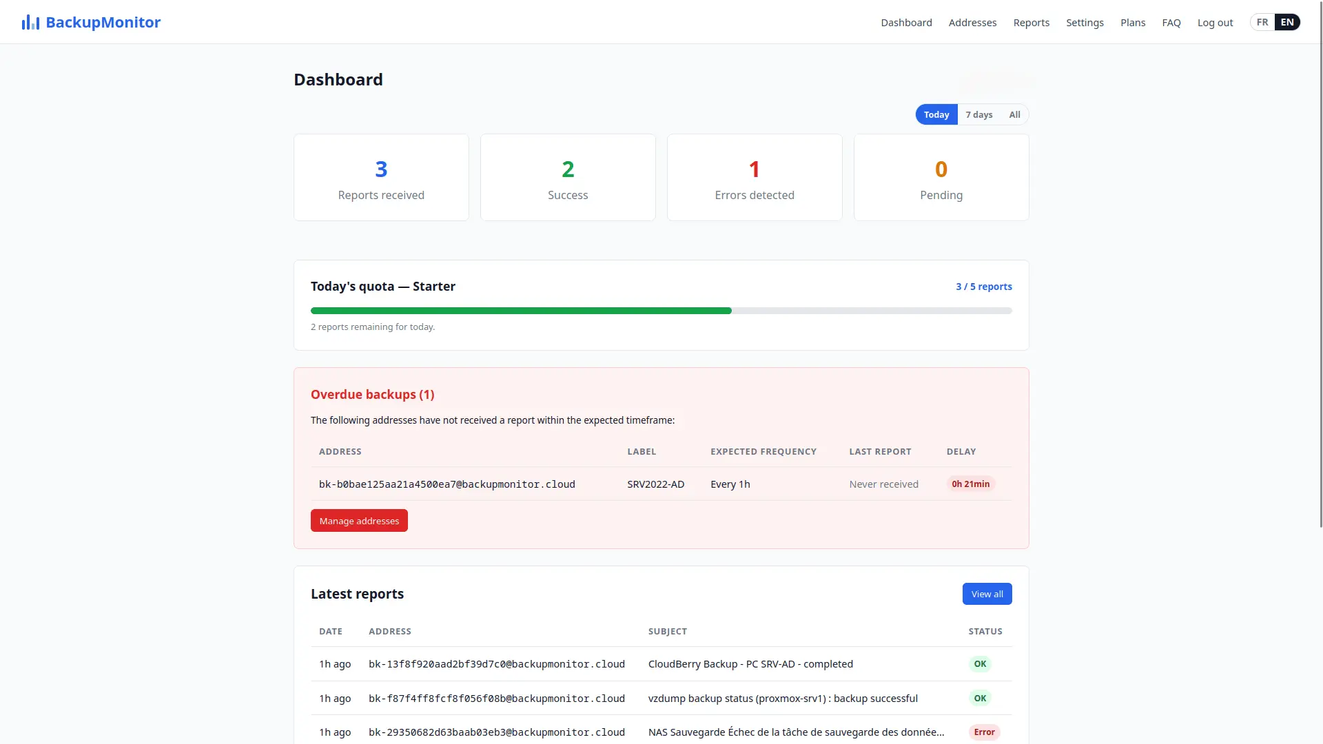 Screenshot 2 of BackupMonitor.cloud