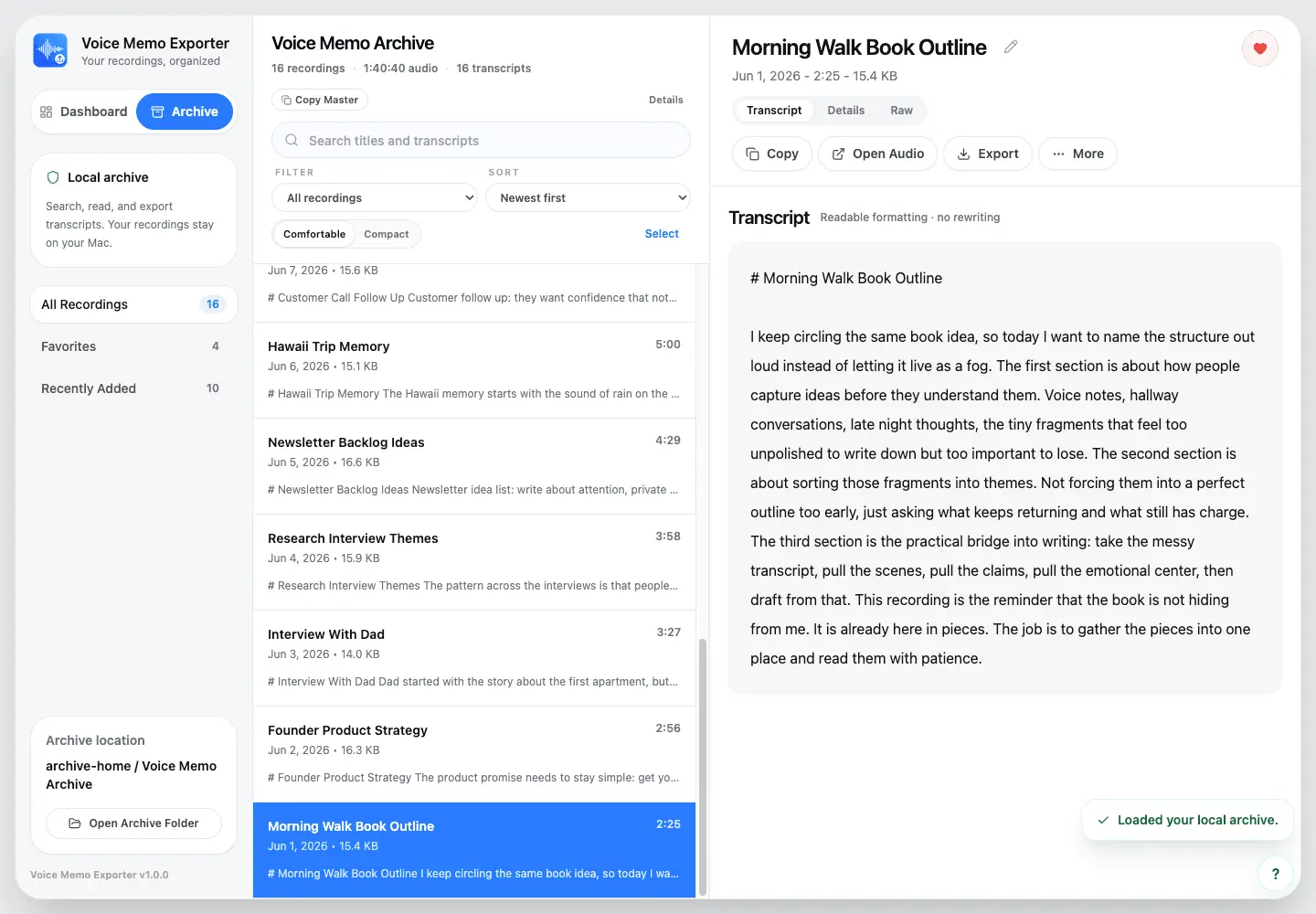 Screenshot 3 of Voice Memo Exporter