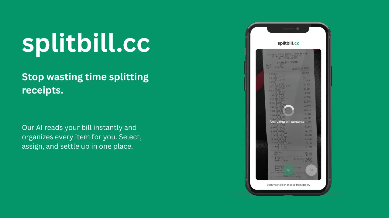 Screenshot 3 of splitbill.cc | AI-powered bill splitting