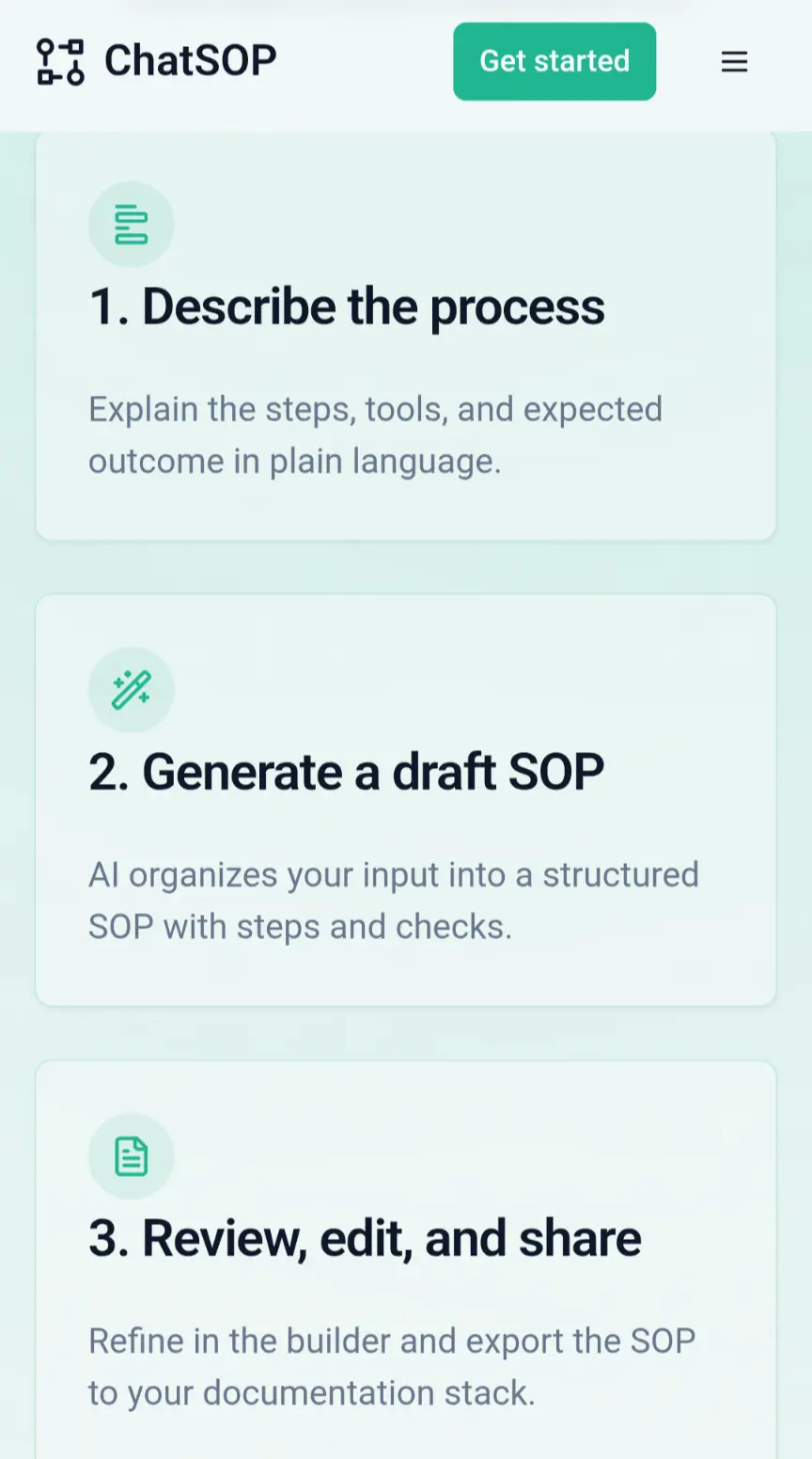 Screenshot 1 of ChatSOP