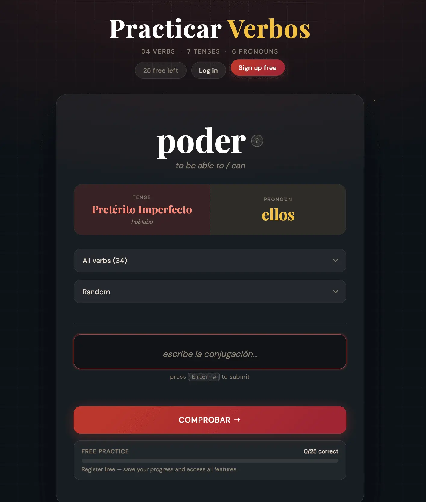 Screenshot 2 of Practicar Verbos
