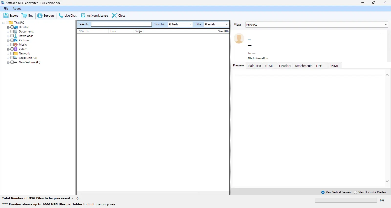 Screenshot 1 of Softaken MSG to EML Converter