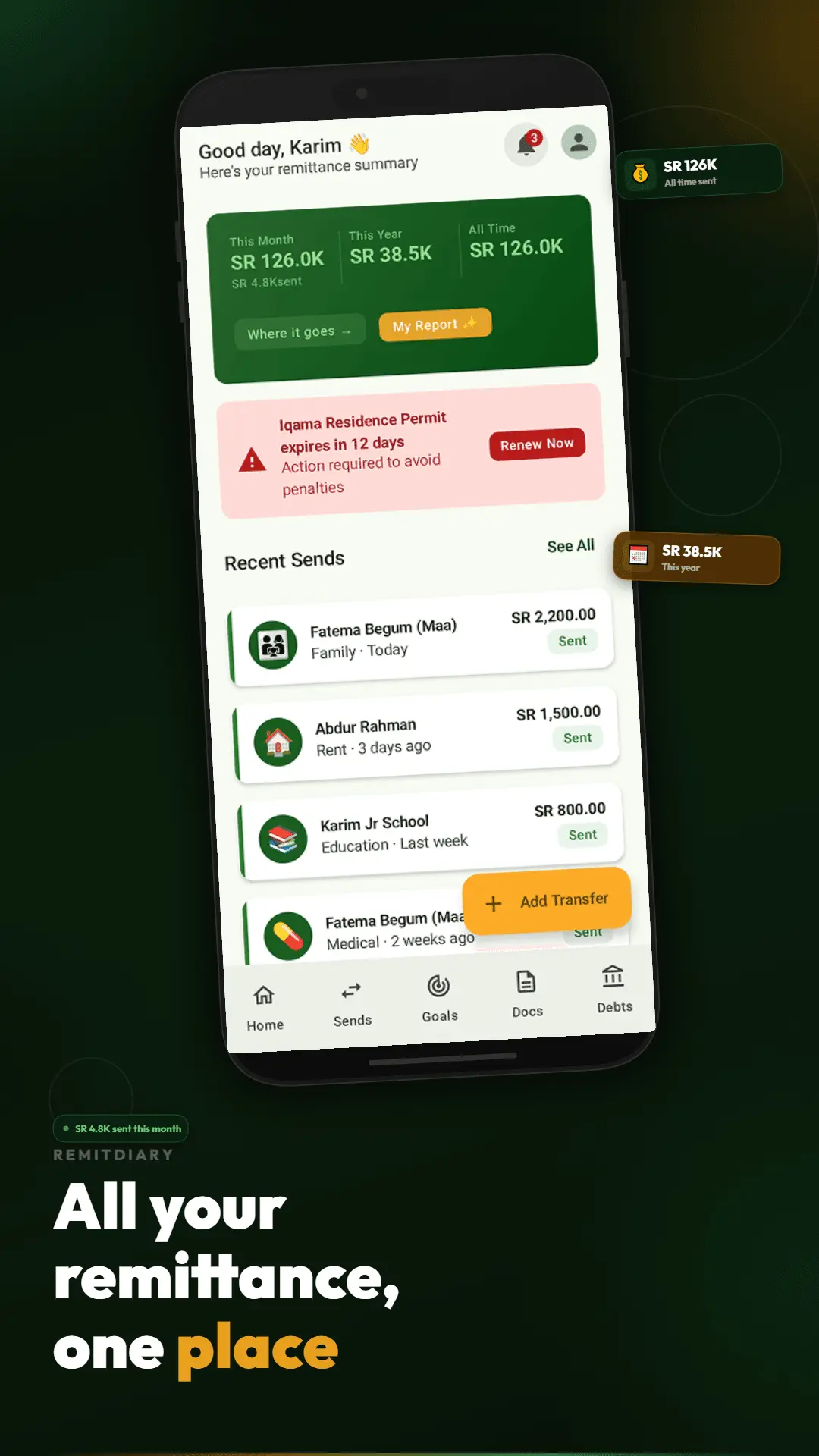 Screenshot 1 of RemitDiary