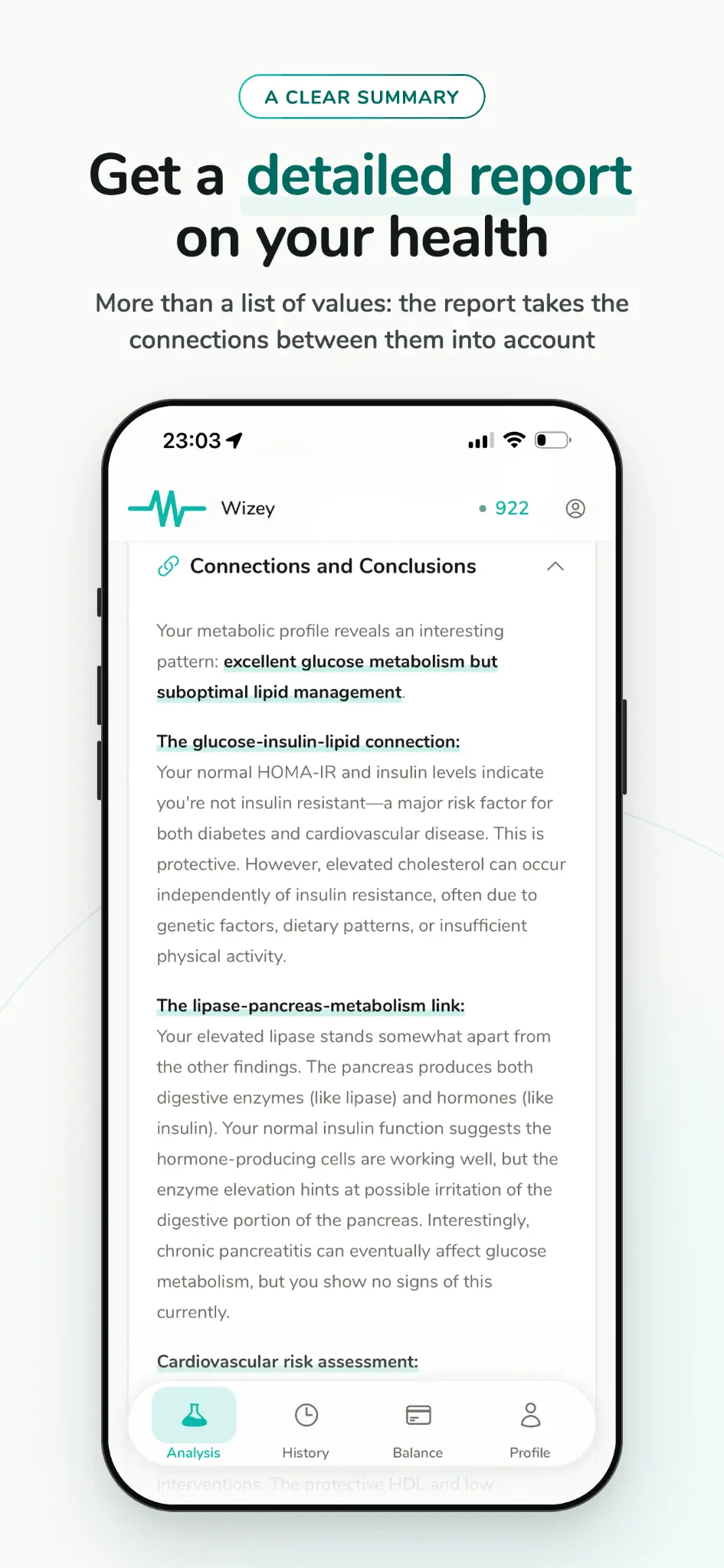 Screenshot 3 of Wizey — AI Lab Results Analyzer