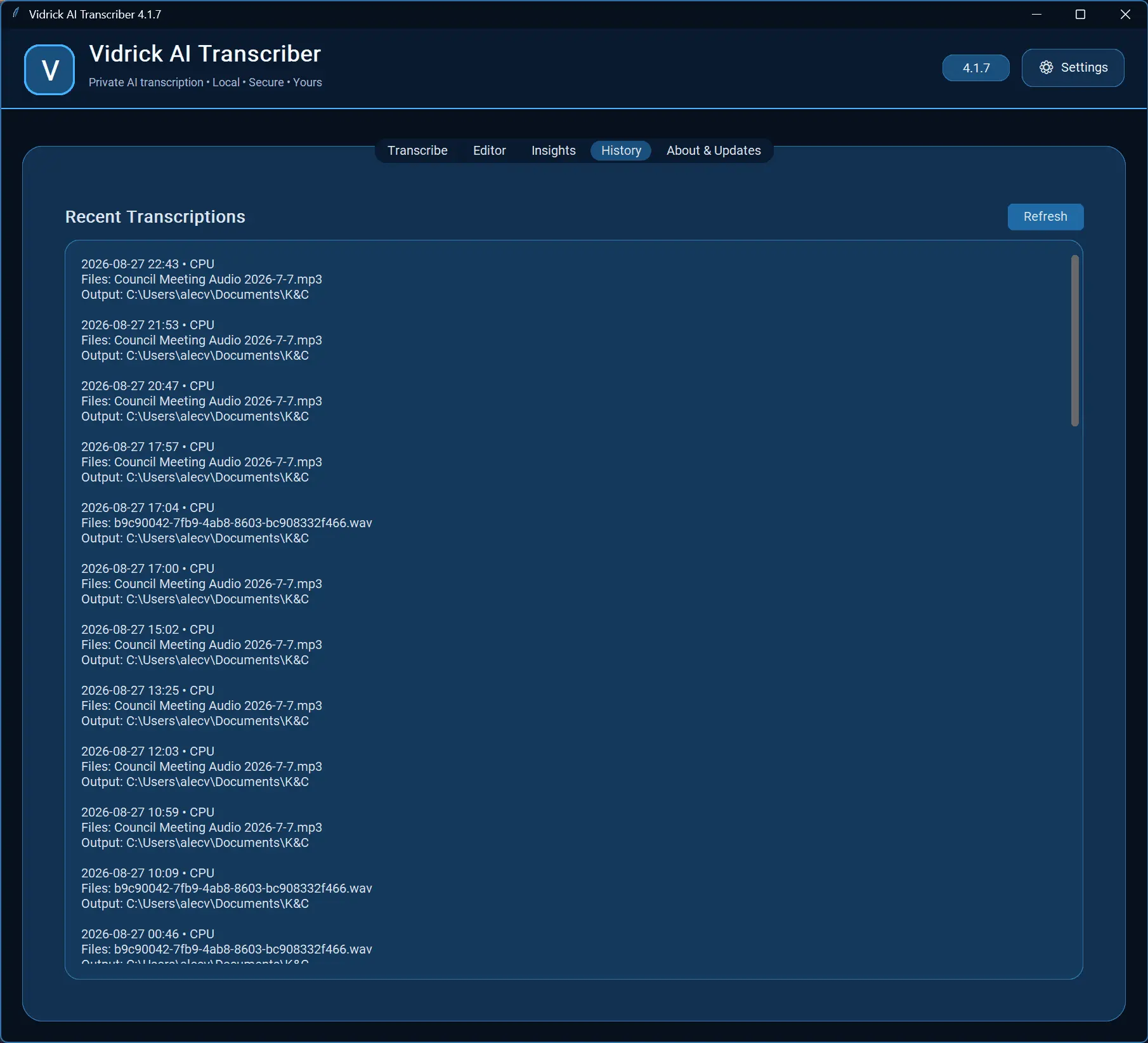 Screenshot 2 of Vidrick AI Transcriber