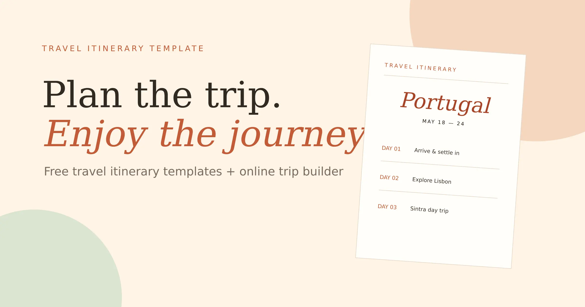 Screenshot 1 of Travel Itinerary Template