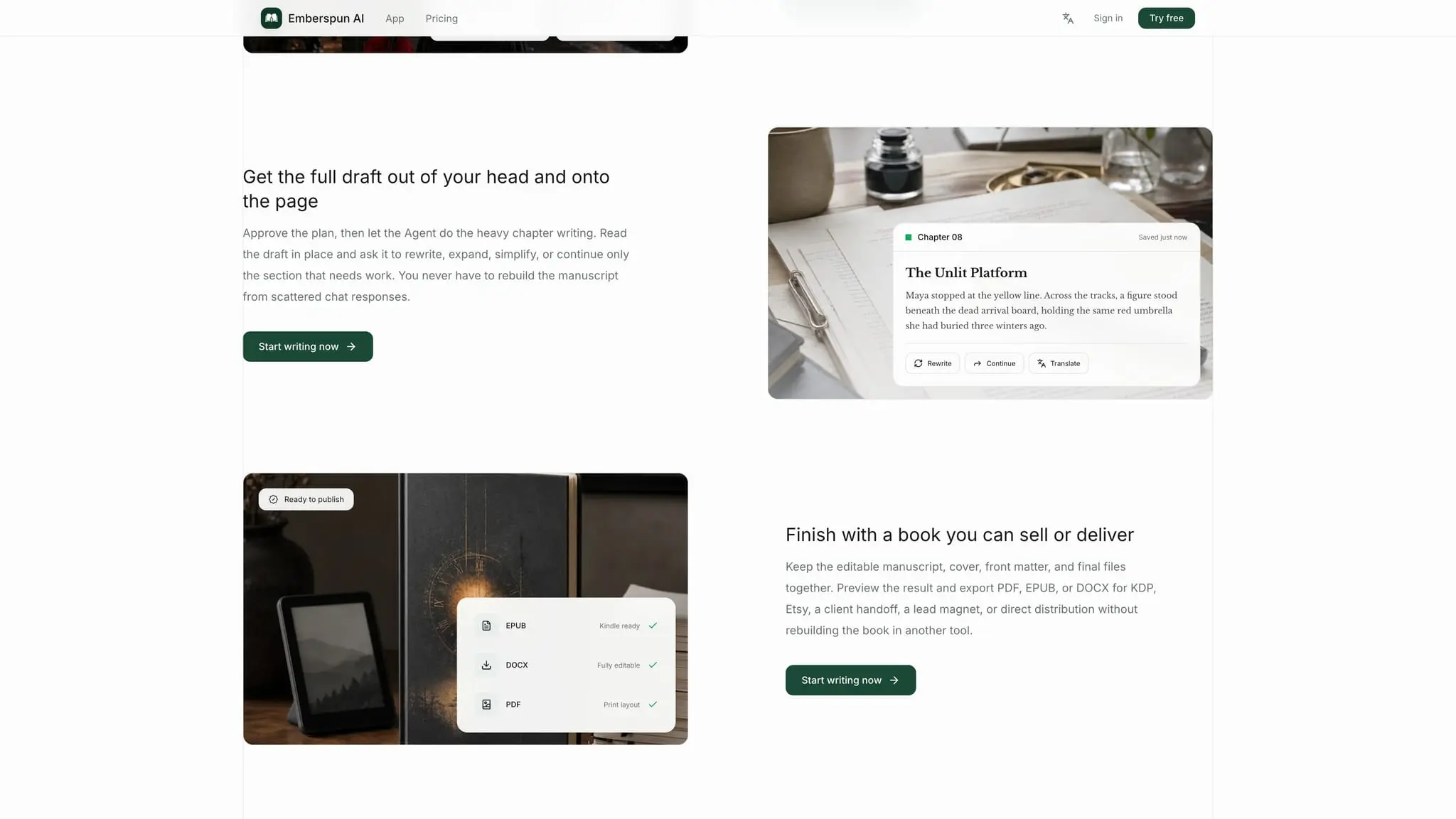 Screenshot 3 of AI book writer with Emberspun AI