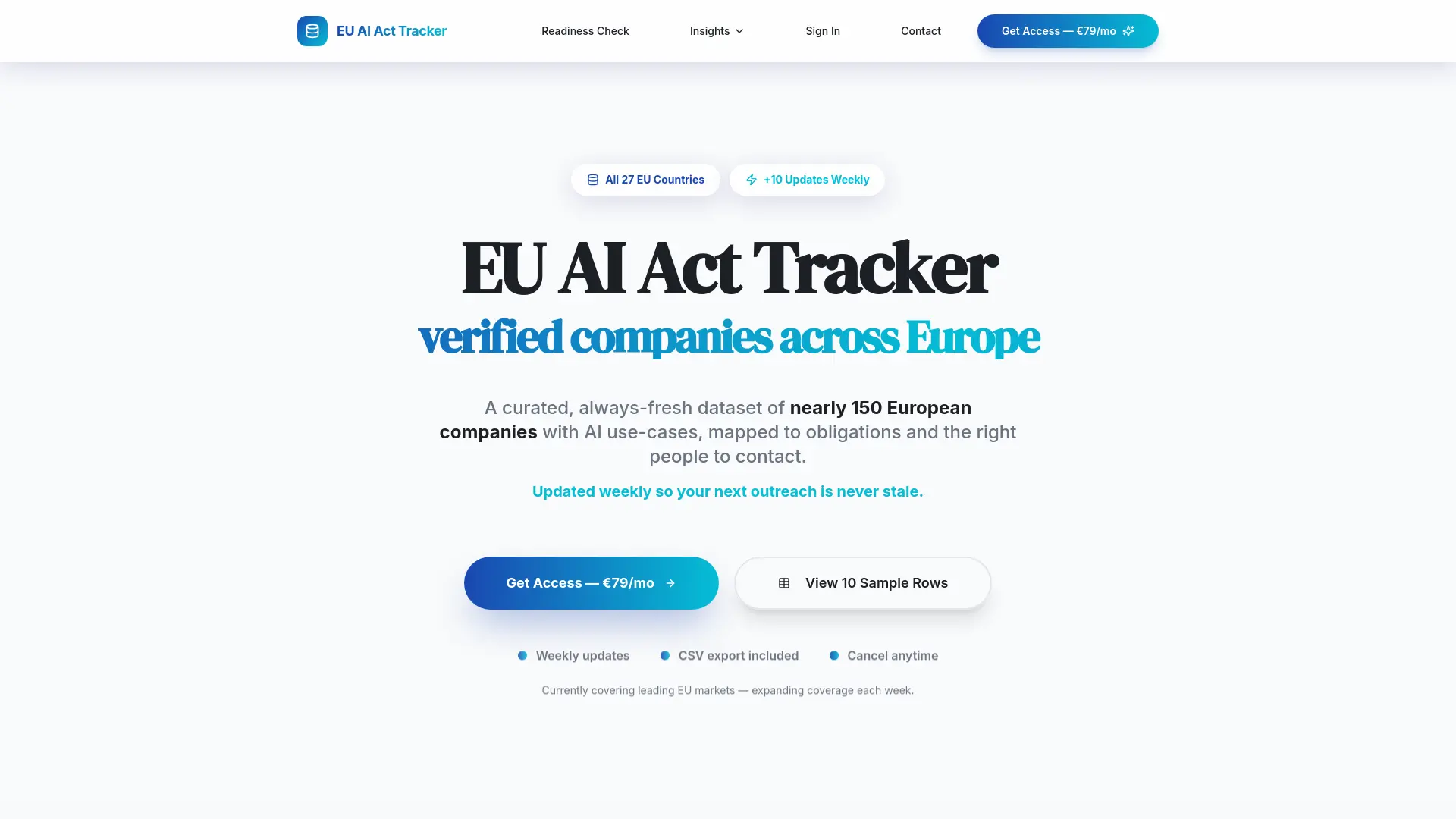 Screenshot 2 of EU AI Act Tracker