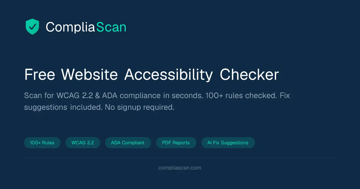 Screenshot 1 of Compliascan ADA & WCAG Checker