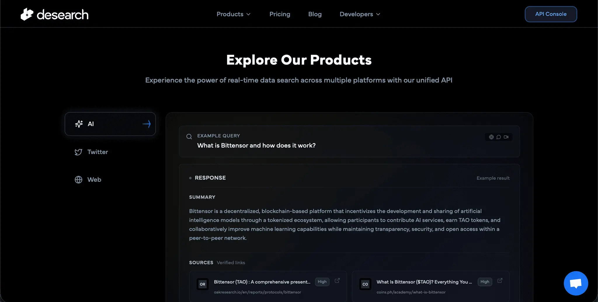 Screenshot 1 of Desearch AI