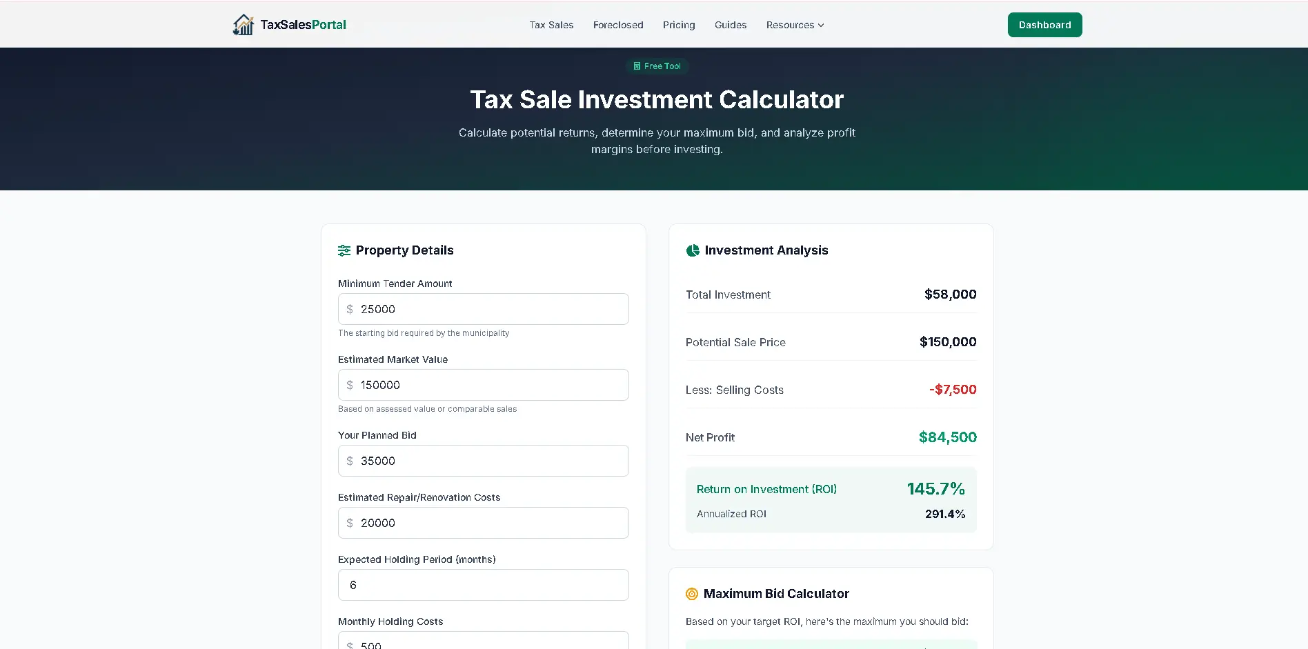 Screenshot 1 of Tax Sales Portal