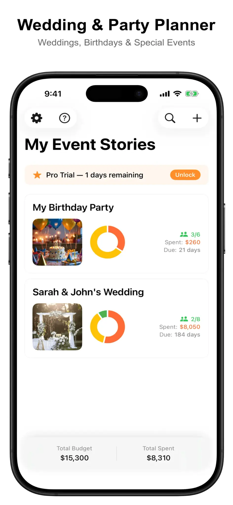 Screenshot 1 of Event Stories
