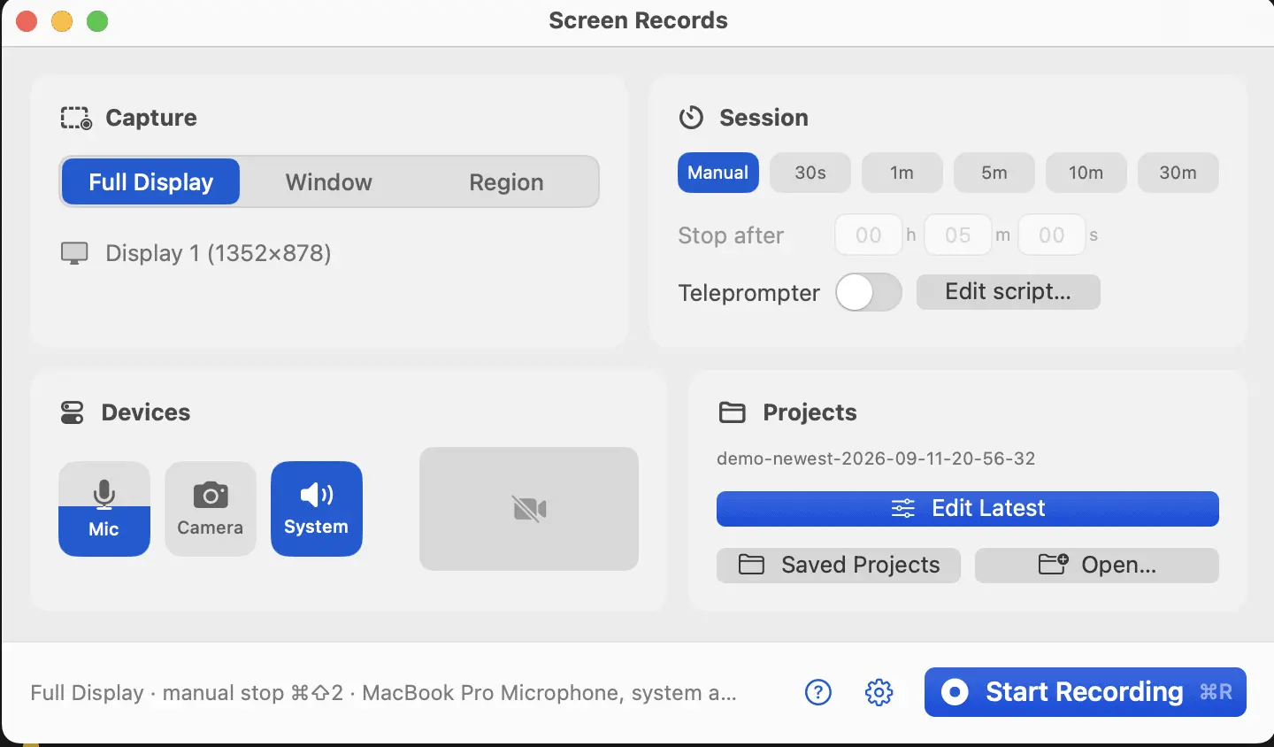 Screenshot 1 of Screen Records