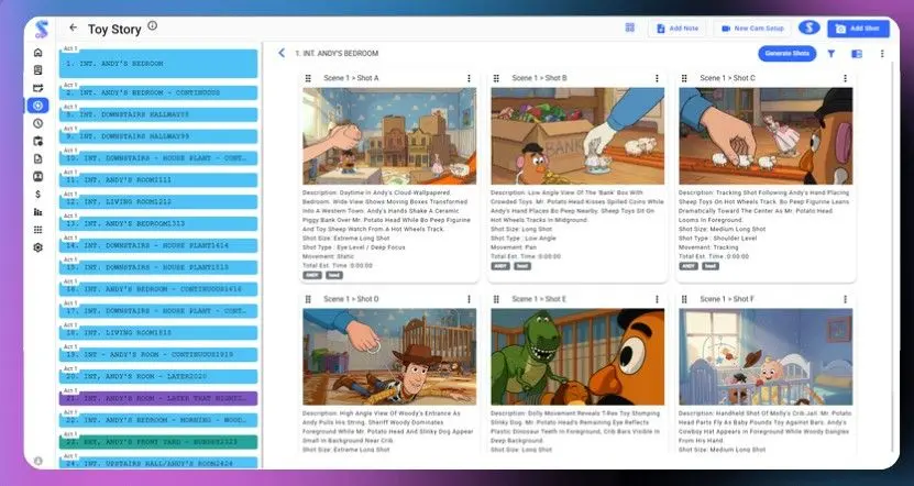 Screenshot 2 of AI Shotlist Software | Studiovity