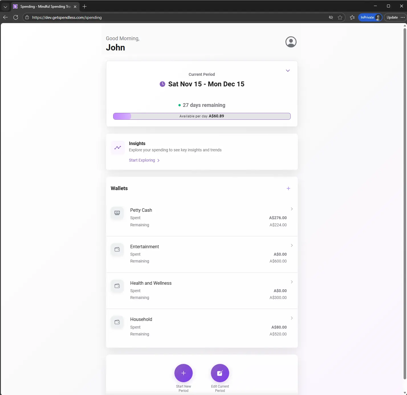 Screenshot 1 of Spendless - Mindful Spending Tracker