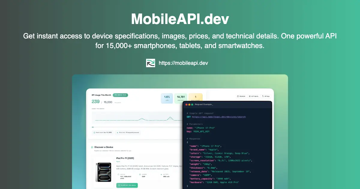 Screenshot 1 of MobileAPI.dev