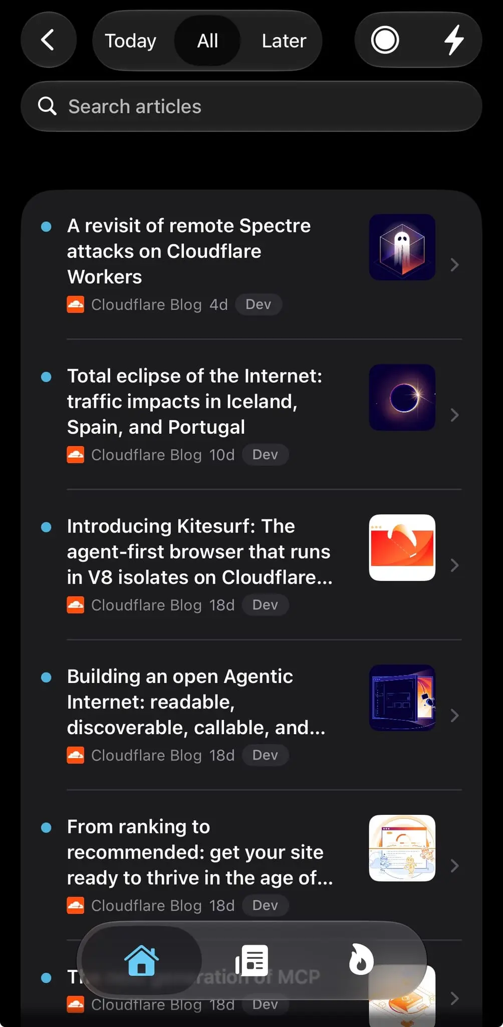 Screenshot 1 of Ferry RSS Reader