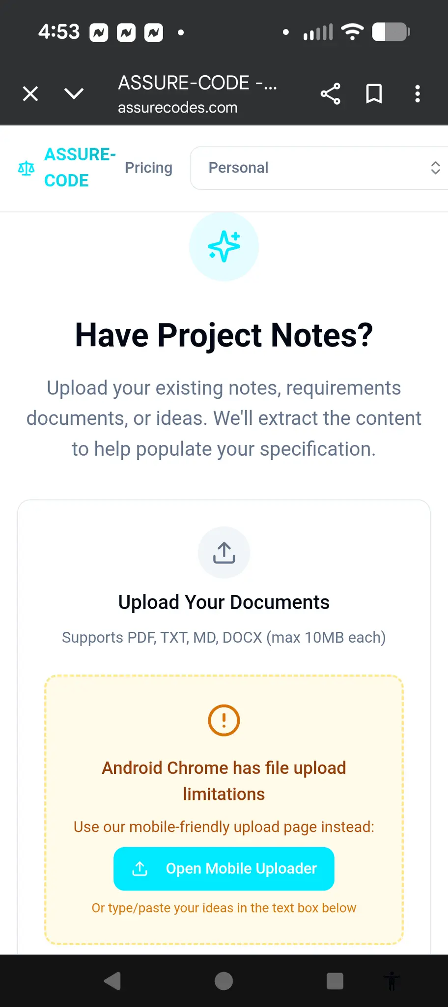 Screenshot 5 of ASSURE-CODE - Compliance Spec Assistant