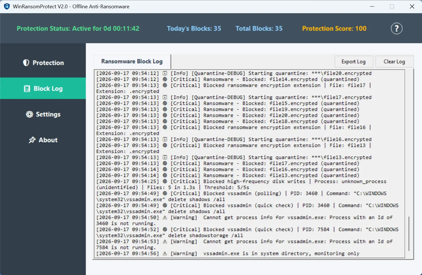 Screenshot 3 of WinRansomProtect