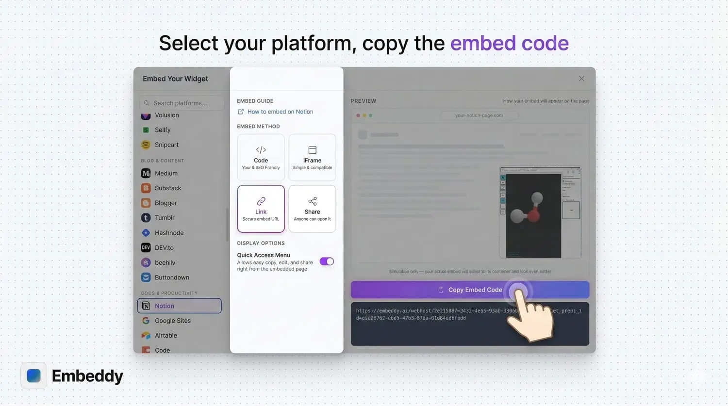 Screenshot 1 of Embeddy (Beta)