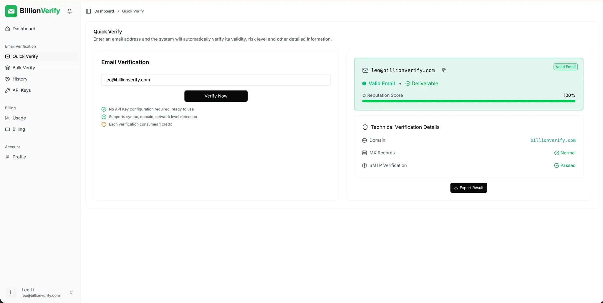 Screenshot 3 of BillionVerify
