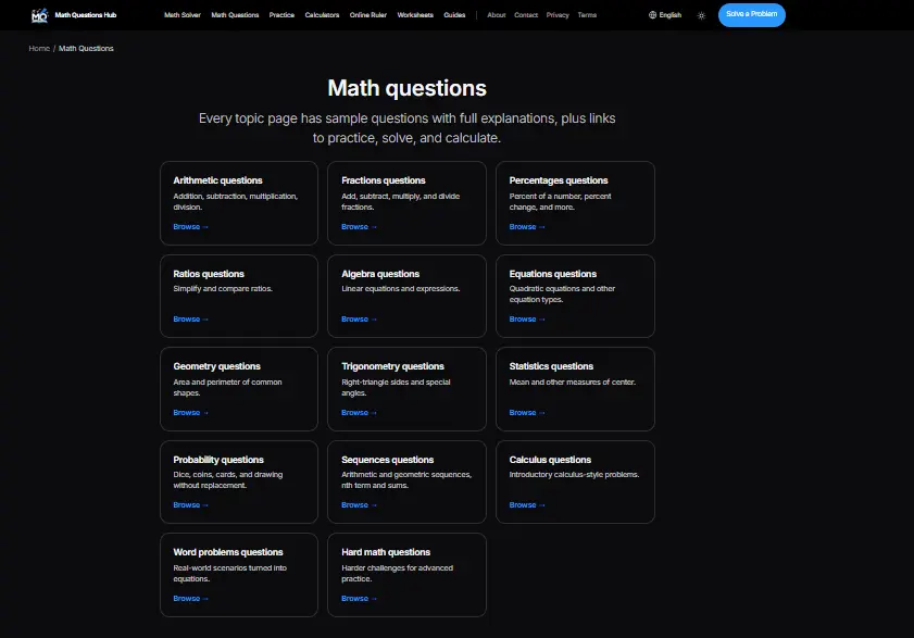 Screenshot 4 of Math Questions Hub