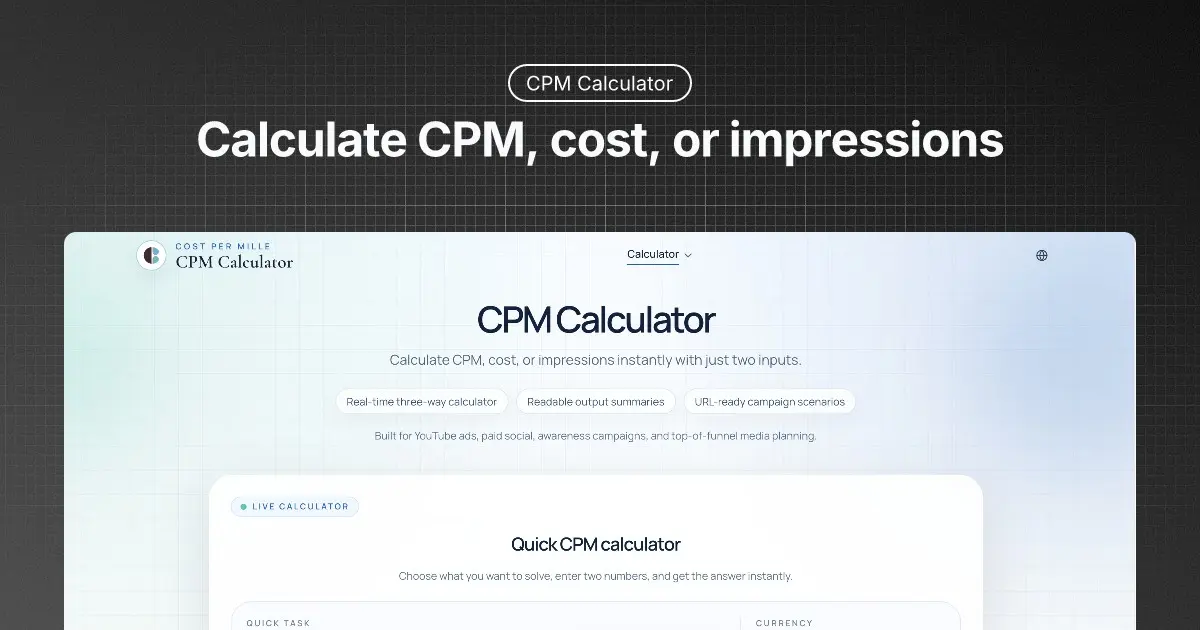 Screenshot 1 of CPM Calculator