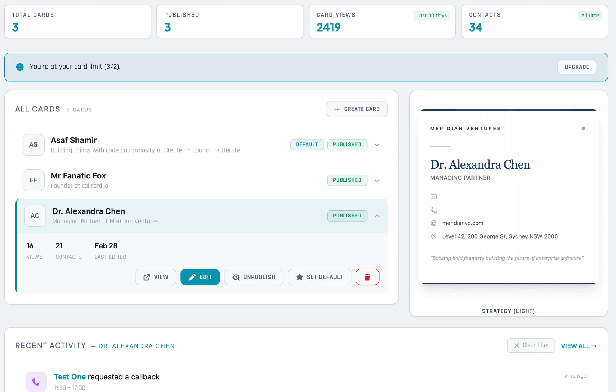 Screenshot 2 of CallCard