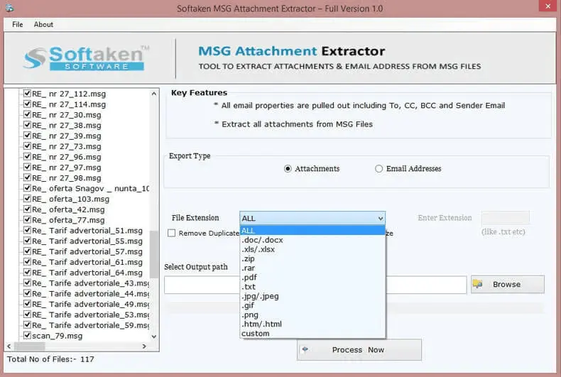 Screenshot 3 of Softaken MSG Attachment Extractor