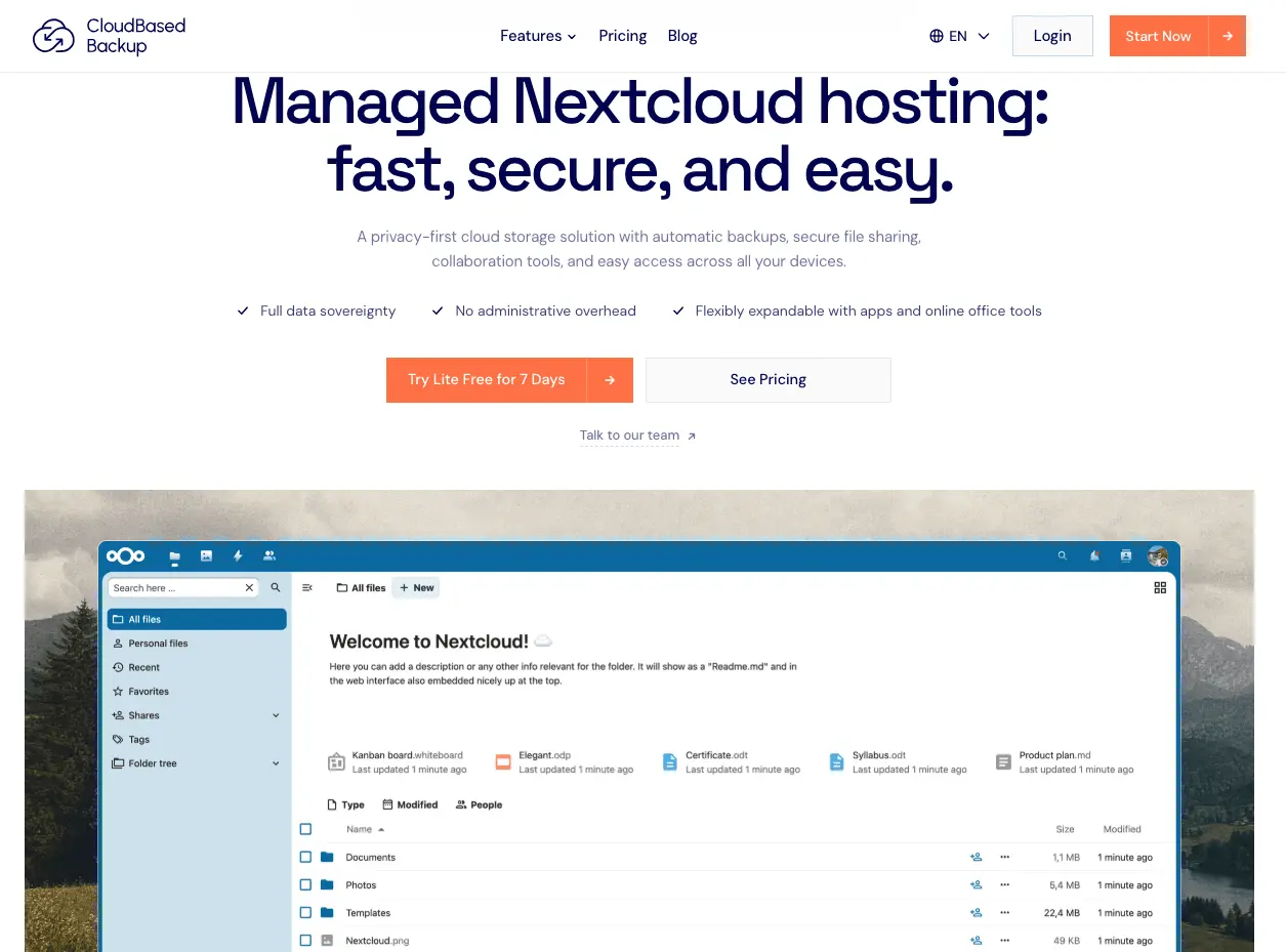 Screenshot 1 of CloudBased Backup
