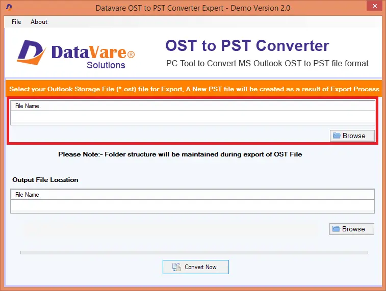Screenshot 1 of DataVare OST to PST Converter