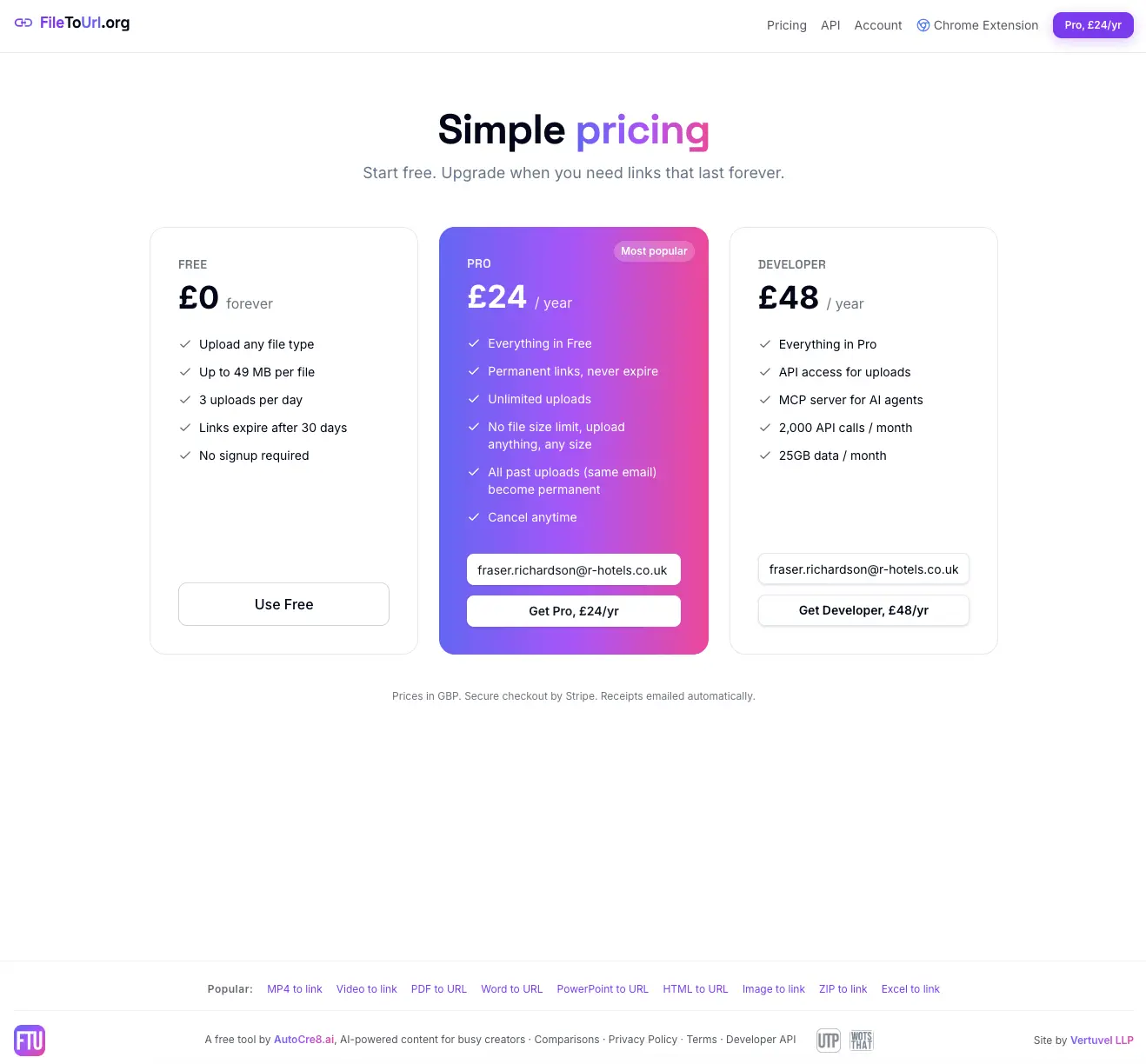 Screenshot 1 of FileToUrl.org