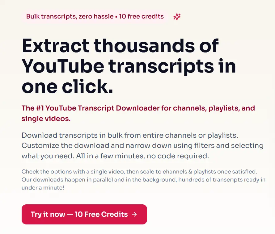 Screenshot 1 of Download YouTube Transcripts