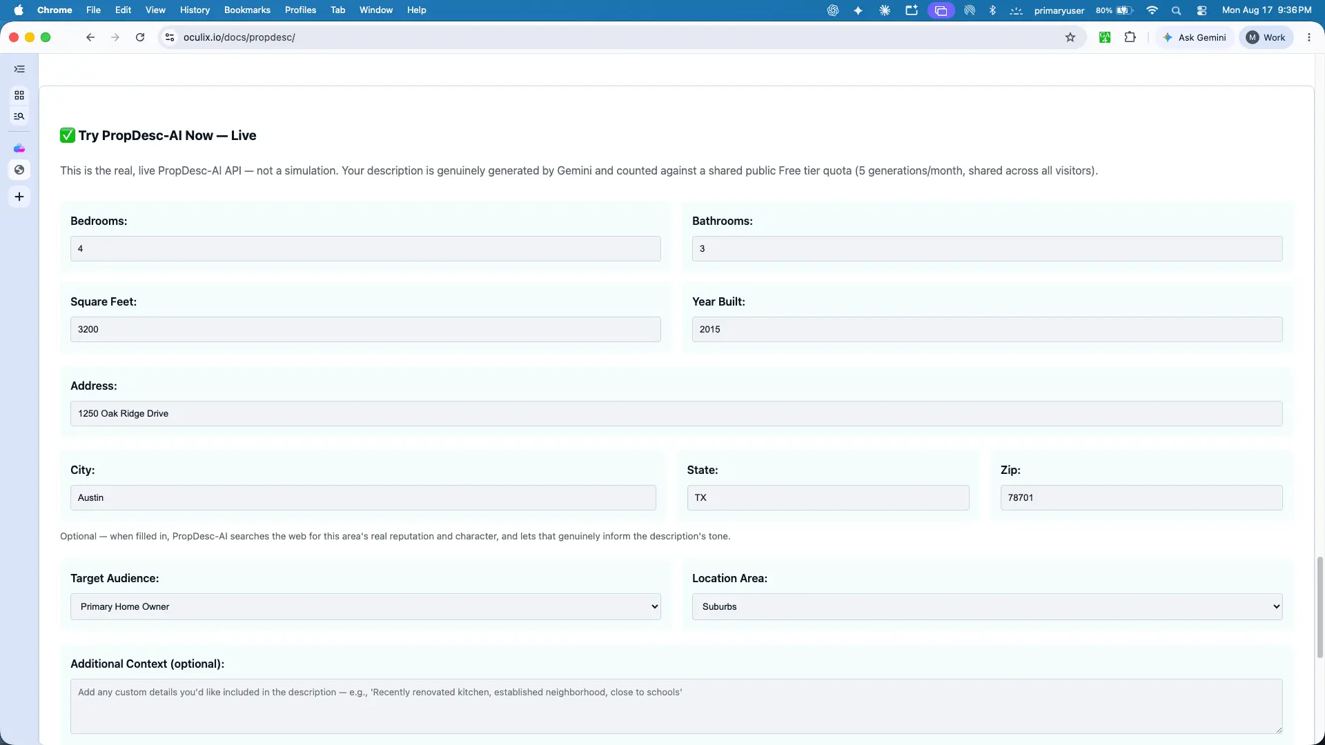 Screenshot 6 of PropDesc-AI AI real estate listings