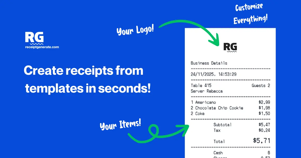 Screenshot 1 of ReceiptGenerate.com