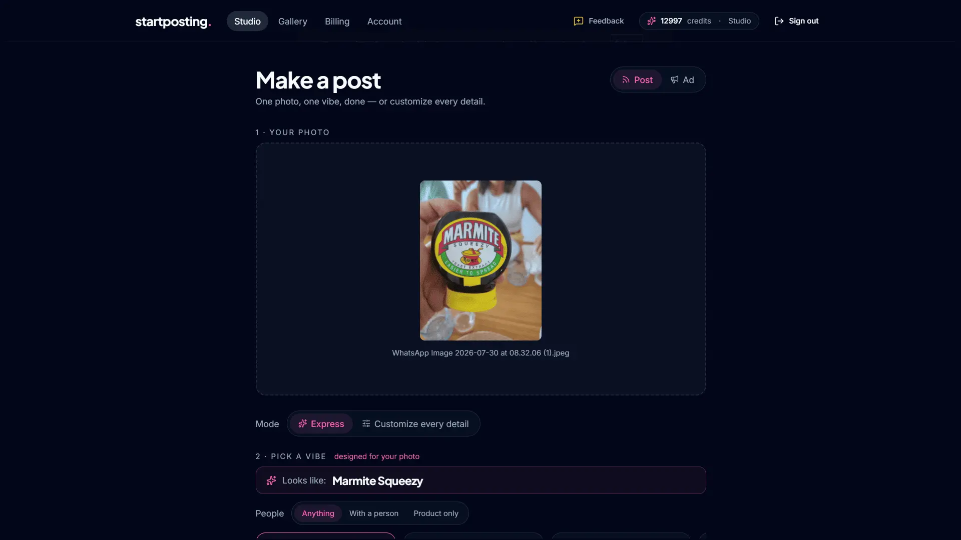 Screenshot 2 of startposting