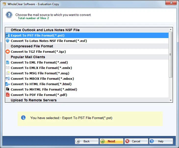 Screenshot 2 of WholeClear MBOX to PST Converter