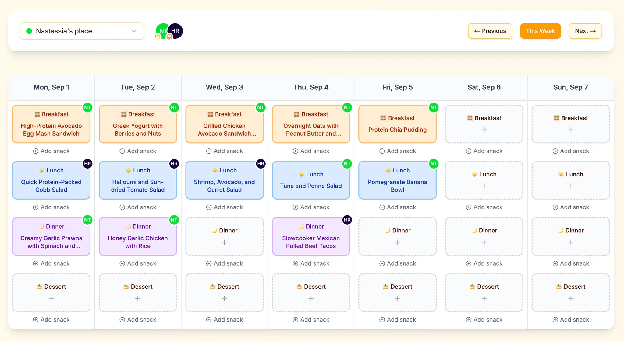 Screenshot 3 of Kitchendary - weekly meals planner