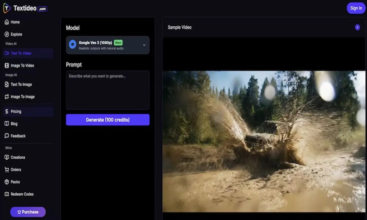 Screenshot 1 of AI Video Generator for Content Creators